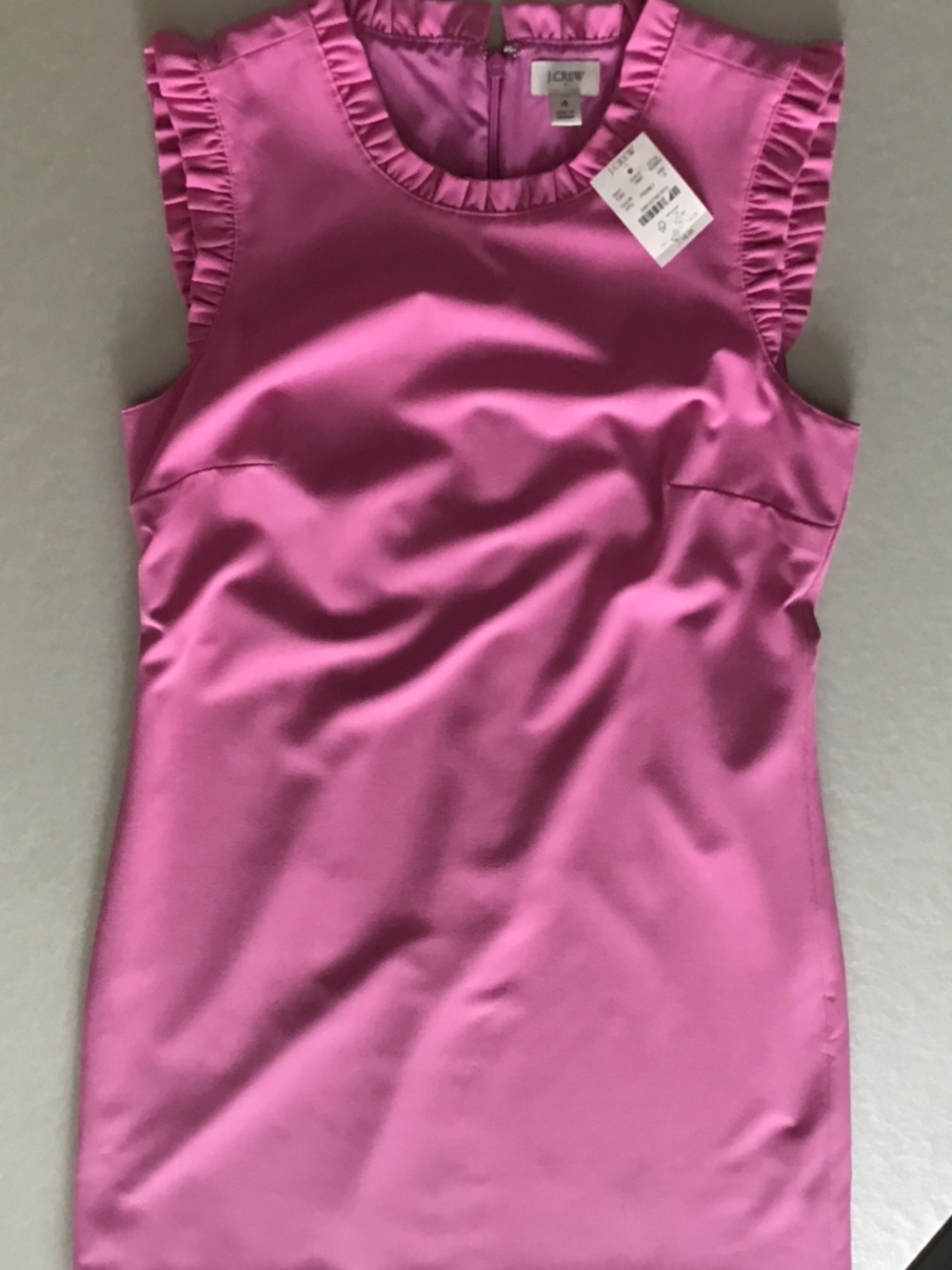 J. Crew Pink Sleeveless Shift Dress with Ruffle Shoulders /4